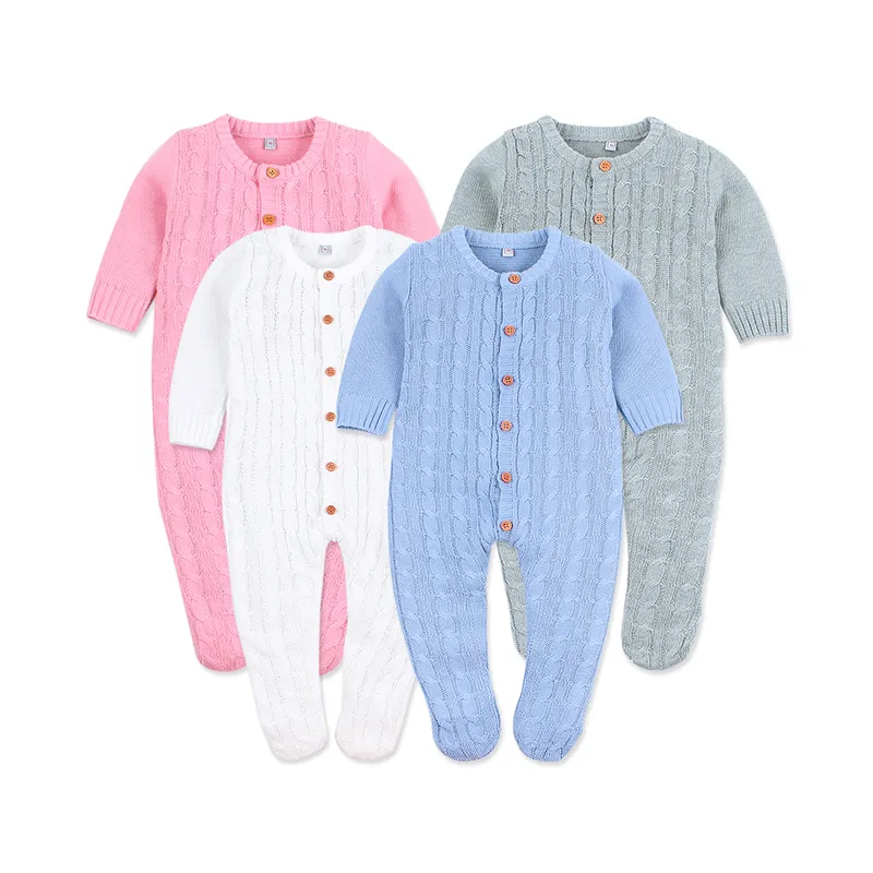 Newborn Props Clothes Hood Footed Rompers Baby Boy Costume Knit Outfit Infant Boys Girls Romper Photography 0-24M C0126