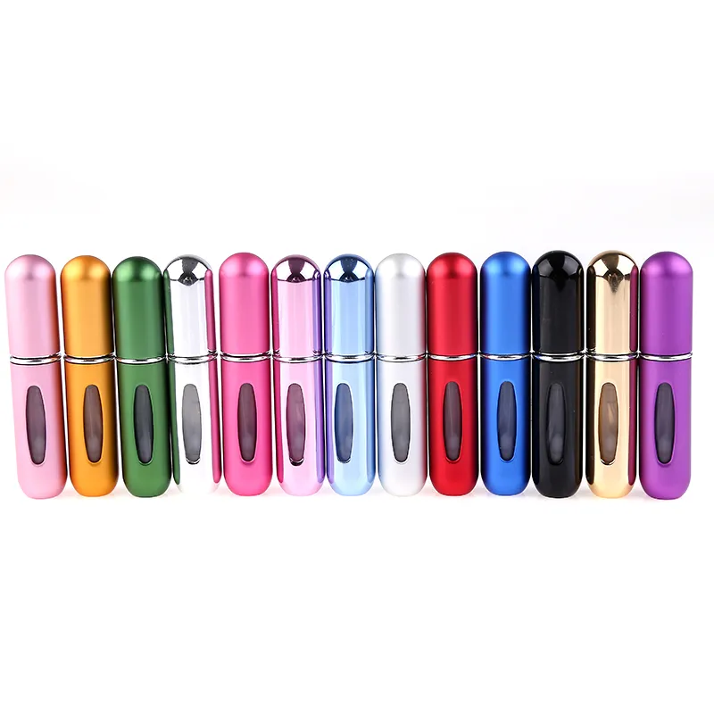 5ml Perfume Spray Bottle Portable Refillable Glass Packing Bottles Empty Cosmetic Containers Travel Aluminum Atomizer V1