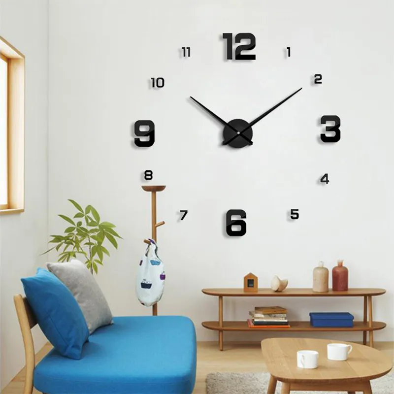 2020New wall clock modern designHome decoration big mirror 3D DIY large decorative wall clocks watch unique gift Freeshipping Y200109