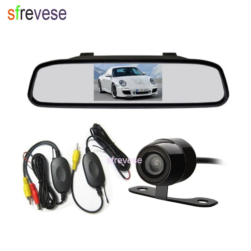 3 Car Rearview Mirror Backup Camera Kit: Wireless & Waterproof, 170 ...