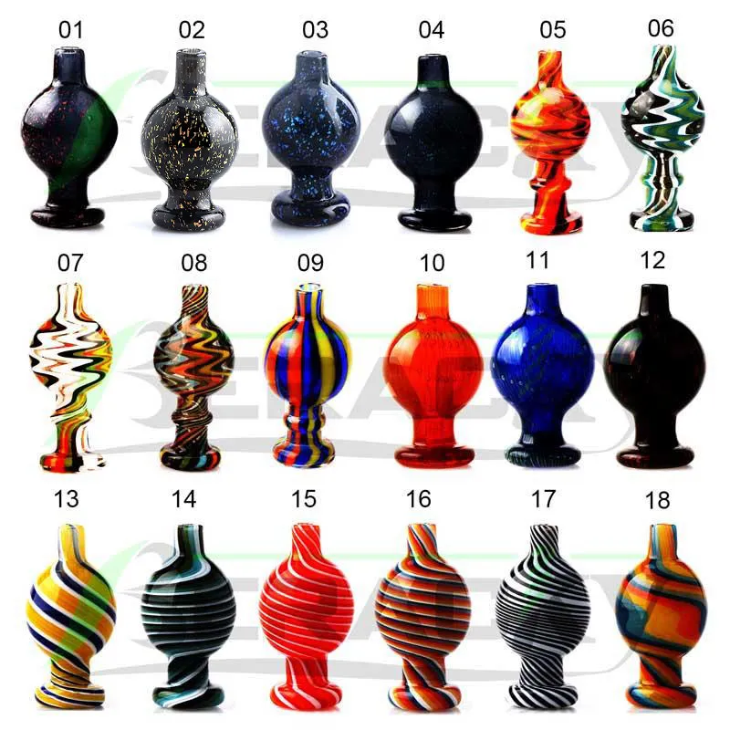 Beracky US Color Glass Bubble Carb Cap UV Ball Carb Caps Para borda chanfrada Quartz Banger Nails Glass Water Bongs Pipe Dab Rigs