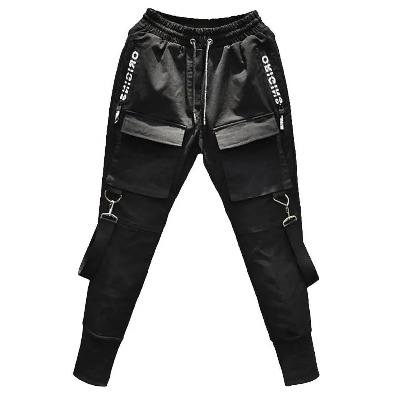 Joggers Jogginghose Jogger Pant Männer Casual Hosen Seite Taschen Bleistift männer Hip Hop Patchwork Zerrissene Jogginghose_voghion.com