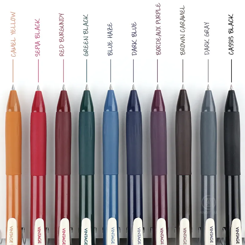 Andstal 5pcs / set stylos à encre vintage 0,5 mm couleurs gel stylo ensemble ds stylos à encre gel couleur rétractable gelpen fournitures de bureau scolaire 201202