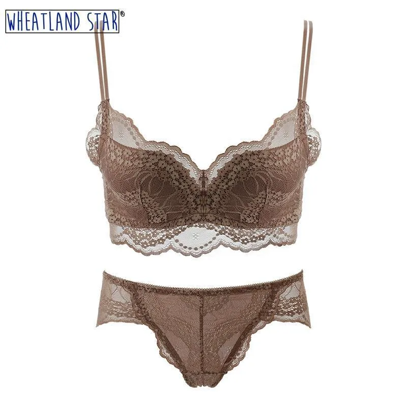 Feminina Sexy Hot Wire Sous-vêtements gratuits Ensembles Push Up Soutien-gorge et culotte Ensemble bretelles ajustées Lingerie féminine Intimates féminins Y200708