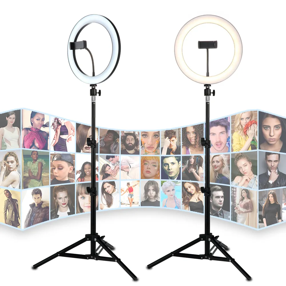 Selfie Light Ring Lamp 10インチライブストリーム/化粧品/ビデオ調光可能な美しさ26cmの着信ライト