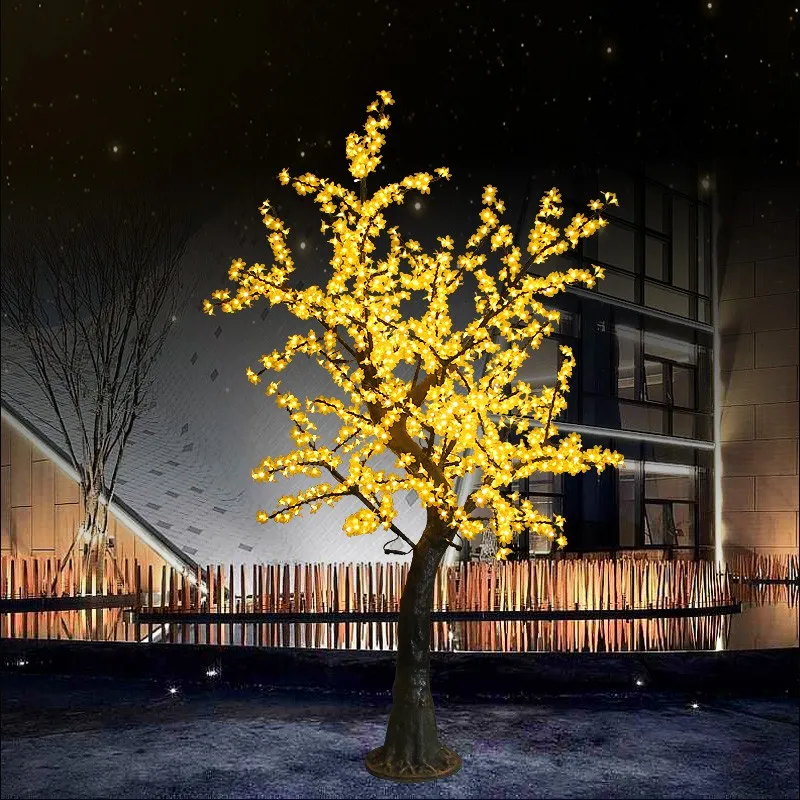 Tuin Decoraties Handgemaakte Kunstmatige LED Cherry Blossom Tree Night Light New Year Christmas Wedding Decoration Lights 2.5m / 1152PCS LED's