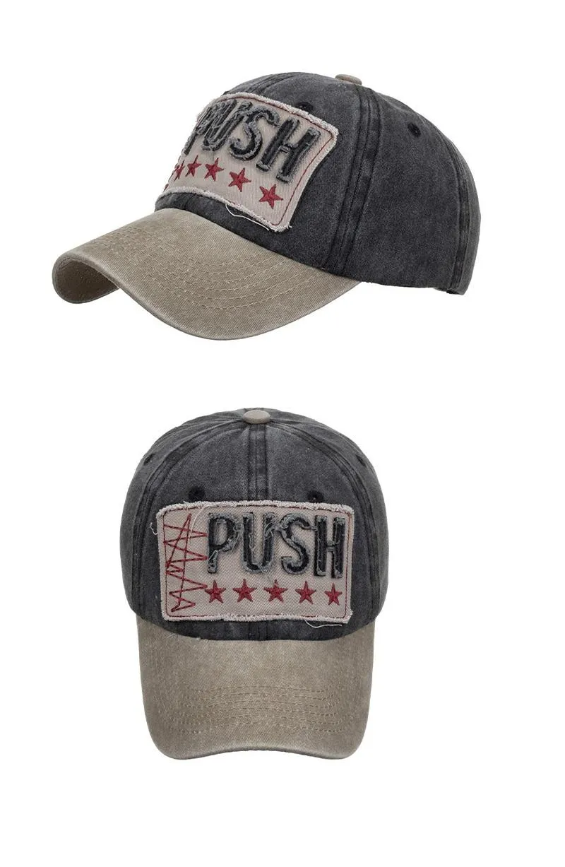 PUSH Baseball Cap Party Hats Dome Sun Cotton Hat With Adjustable Strap