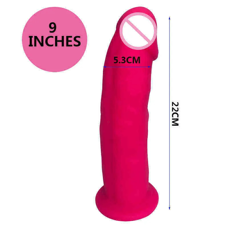 NXY SEX-producten Dildos Silexpan 9 inch Dildo-geheugen Zachte siliconen gevuld met een revolutionaire materiële realistische penis zuigen Dick 1229