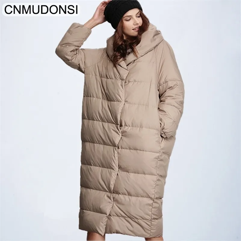 المرأة أسفل الأزياء سميكة دافئة معطف سيدة القطن سترة طويلة جاكيتا الشتاء سترة مع هود 2020 LJ201021