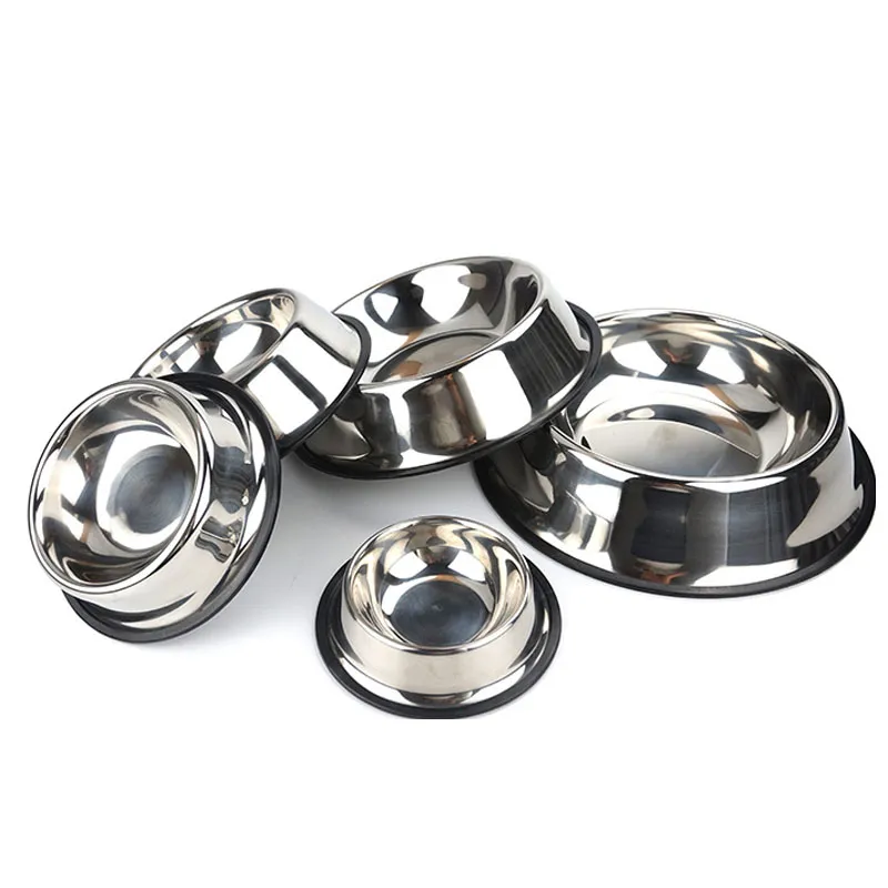 Stainless Steel Dog Cat Bowl Non-slip Pet Feeder Pet Bowl Pets Supplies Cat Food Bowl Pet Dog Accessories VTKY2332