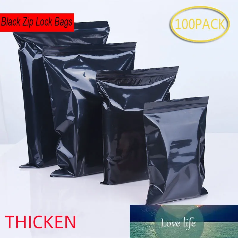 100PCS Black Opaque Color Self Sealing Plastic Bags Lightproof Poly Zipper Pouches Zip Lock Storage Bags Free Shipping