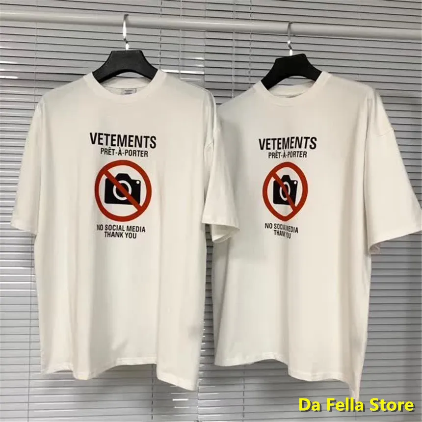 VETEMENTS NO SOCIAL MEDIA T-shirt 2021 Masculino Feminino antissocial VETEMENTS T-shirts 1:1 Tag VTM Tops Camiseta Algodão de Alta Qualidade VTM X1214