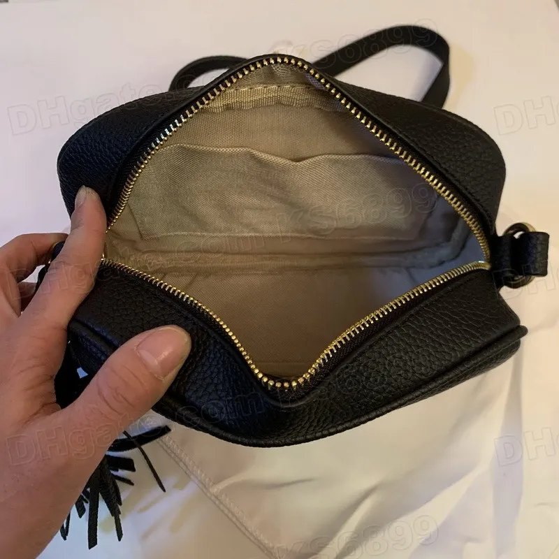 Handväskor av högsta kvalitet axelväska plånbok handväska kvinnor handväskor crossbody sooho väska disko fransad messenger handväska 22 cm