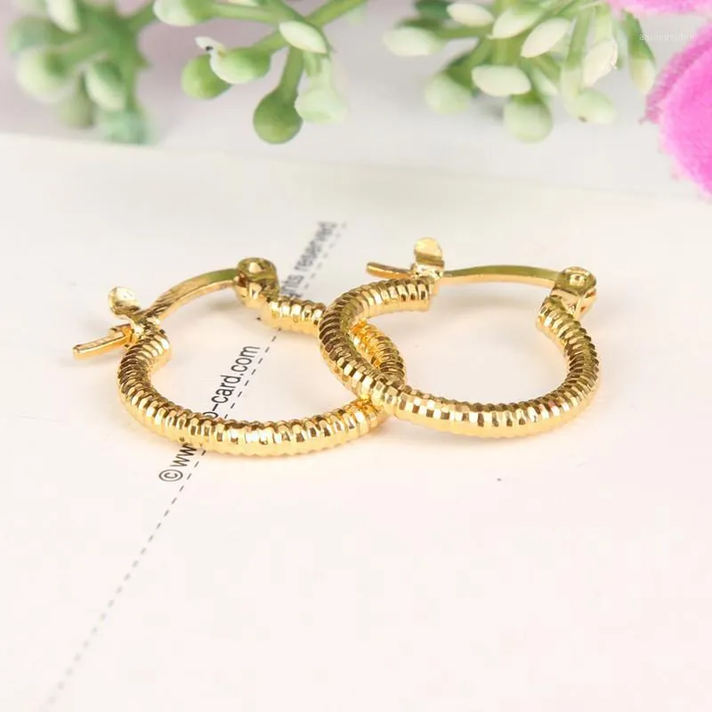 Hoop & Huggie Bangrui Round Earrings Basketball Trendy Yellow Color Fashion Jewelry Wholesale Middle Size Women1