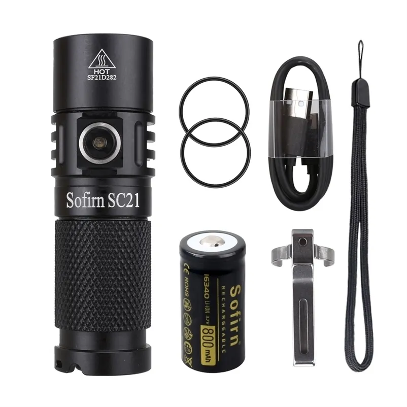 Sofirn SC21 Mini linterna pequeña de 1000 lúmenes, llavero de luz  recargable por USB con LED LH351D súper brillante, cola magnética, linterna  EDC de
