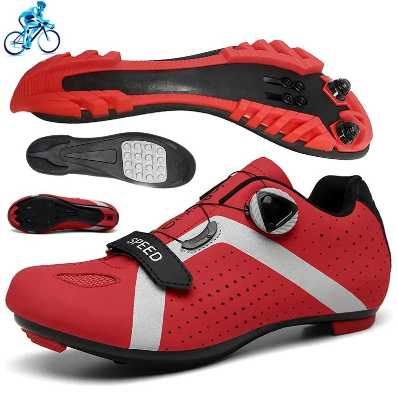 Zapatillas de ciclismo MTB para hombre, para deportes al aire libre, con  autobloqueo, para carreras, mujeres, zapatos de bicicleta planos, color  negro