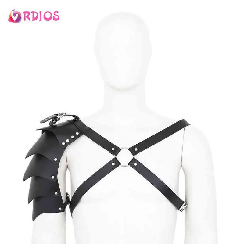 NXY SM Bondage BDSM Sexo Roupas Homens Sexy Unilateral Should Straps Gladiatorial Dress Samurai Bundled Bra Costumes 1223