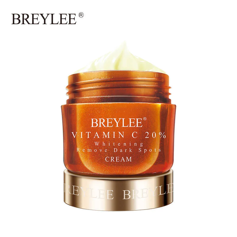 Breylee vitamina c Clareamento creme facial 20% vc fade sardas remover manchas escuras Melanin removedor de pele brilhante creme rosto cuidado