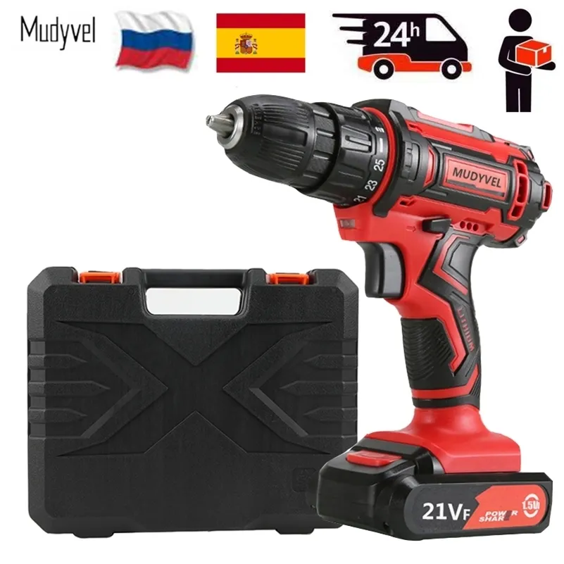 Electric Drill Trådlös Rotary Tool 12V 16.8V 21V Uppladdningsbart Batteridrivenheter Hem Professionell Mini Skruvmejsel 201225