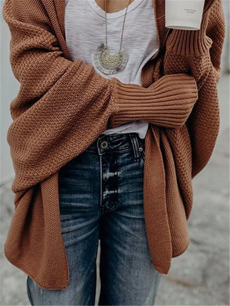 2019 winter new women sweaters casual plus size batwing sleeve kintted winter women cardigan ladies tops clothing (14)