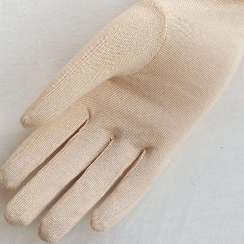 Women Summer Long Cotton Modal Sunscreen Gloves Arm Cotton Half Finger Gloves Cuff Sun Hand Protection Anti-UV Driving Gloves (4)