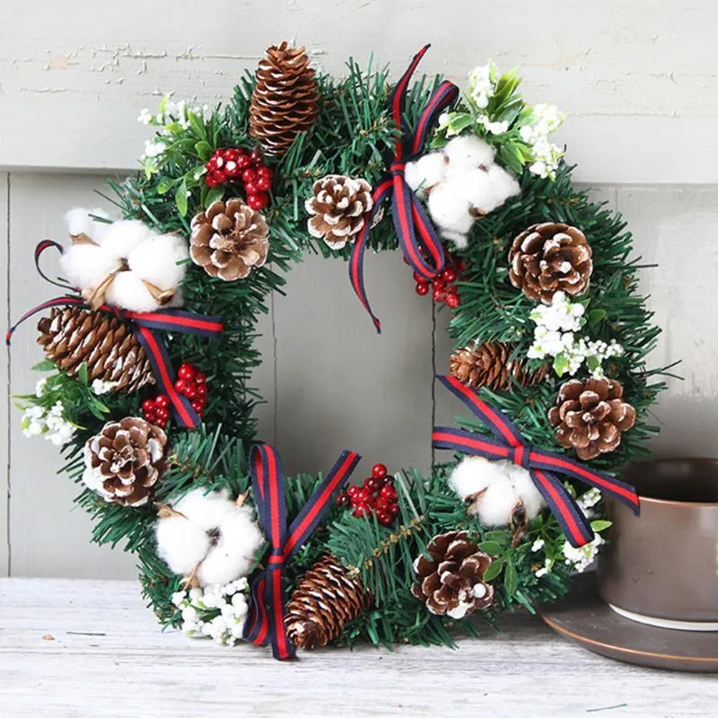 Noel dekorasyonları kapı dükkanı süsleri pvc ev dekoru kolye ağaç asılı parti çelenk yuvarlak oyuklu zanaat duvar prop1