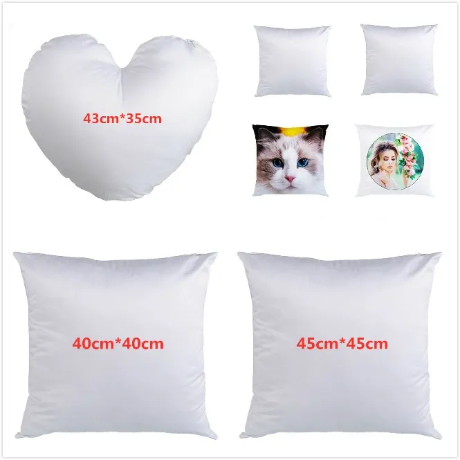 3 tailles Taie d'oreiller de sublimation Taie d'impression de transfert de chaleur à double face Couvre couvre coussin d'oreiller vierge sans insérer housses d'oreiller en polyester