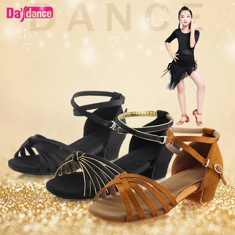 Filles chaussures de danse Satin chaussures latines talon bas Tango Rumba Salsa salle de bal chaussures de danse Latino pour les femmes