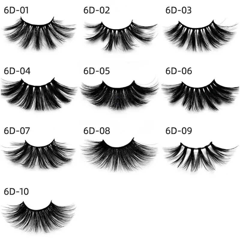 6D Vison 25mm cils 100% Volume Entrecroisé Cheveux Longs 3D 25 mm Faux Cils Cils Faux Cils Maquillage Extension de Cils Outils