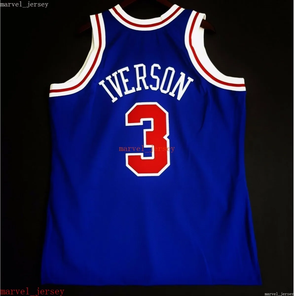 100% Sömda Allen Iverson 96 97 Jersey XS-6XL MENS THOUSHBACKS Basketballtröjor Billiga män Kvinnor Youth