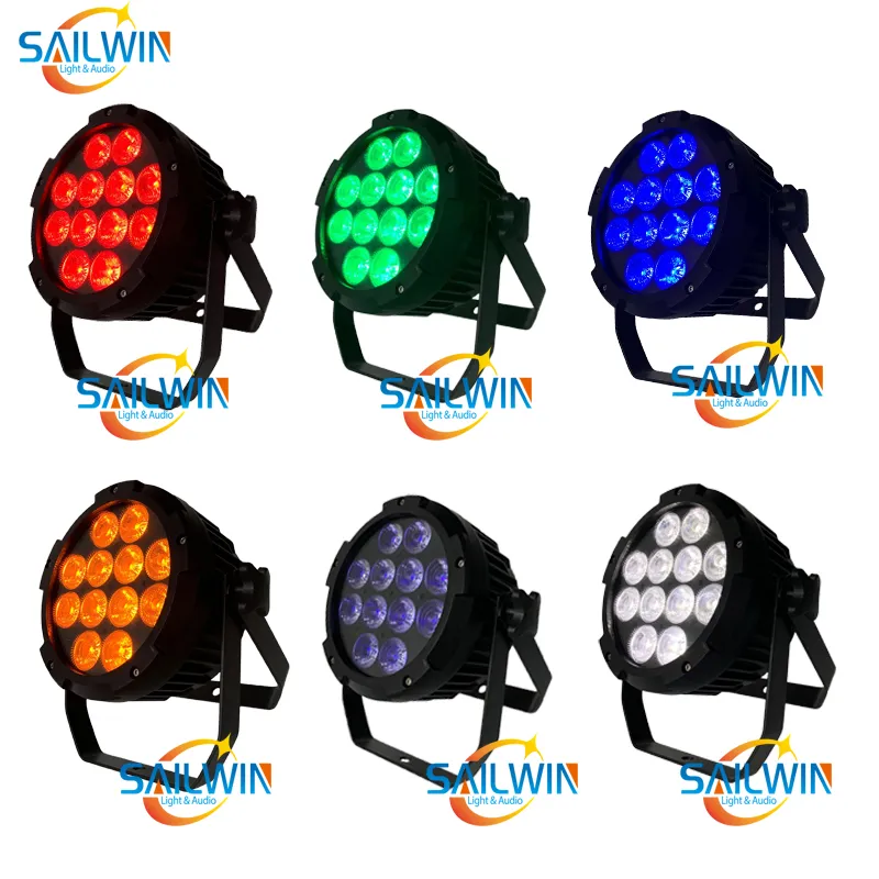 Gran oferta, 12X18W, 6 en 1, RGBAW, UV, IP65, impermeable, alimentado por batería, DJ, escenario, luz LED Par, iluminación para eventos al aire libre, aplicación de Control de teléfono