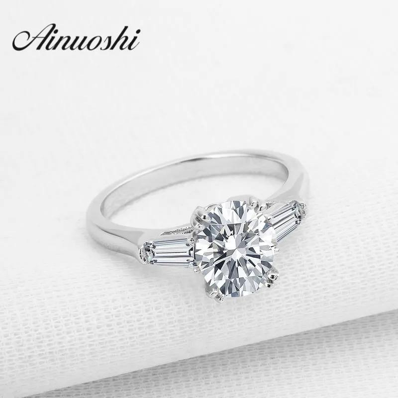 Real Pure 925 Sterling Silver Anel Sona Sintética Simulada Oval Corte Mulher Engagment Anel Noivas Aniversário Anniversary Finger Ring Y200106
