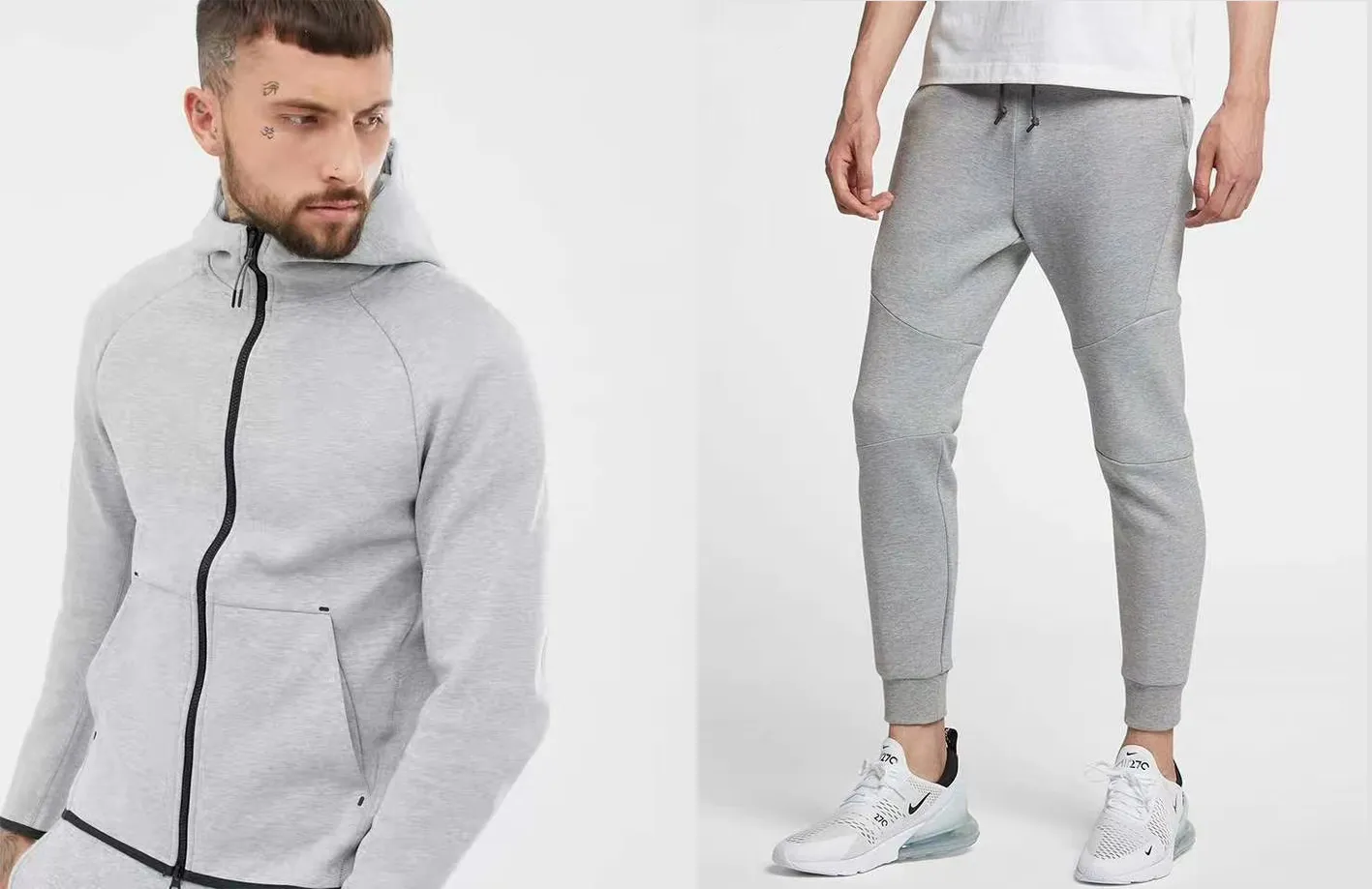 Deux pièces nouveaux designers survêtements hommes jogger mode basket-ball course ensemble YKK fermeture éclair tissu doux conception de couture classique costume M-2XL