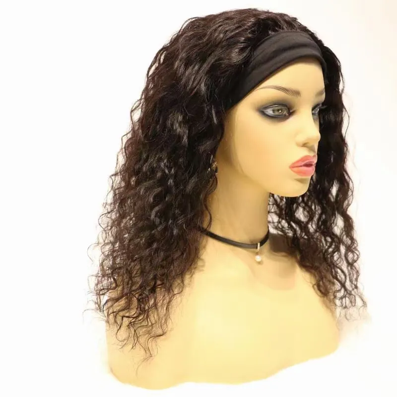 Water wave straight curly Headband wigs unit human hair good deals our time our new looking fashion