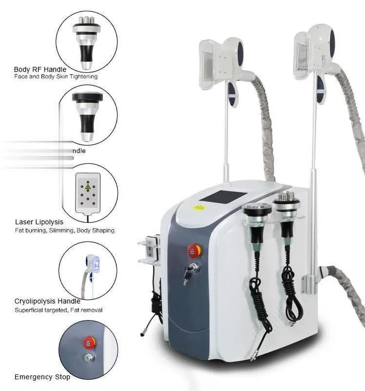 2020 Ny bärbar Cryolipolysis Fat Freezing Slant Machine Cryoterapi Ultraljud RF Limosutering Lllt Lipo Machine