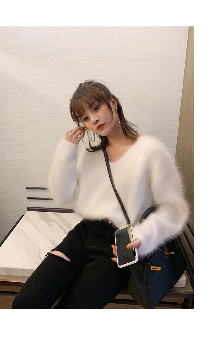 ジャケット・アウター 1980's Angora Cashmere Mix Nep Tailored DHgate.com:Womens 100% Pure Mink Cashmere Knitted Pullover