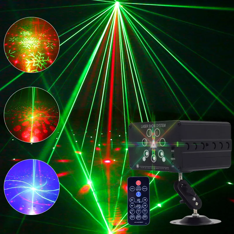 7 Obiektyw 120 Wzory Stars Laser Light RGB Bar Wedding Urodziny Dekoracje Projektor Disco DJ Światła LED Oświetlenie sceny