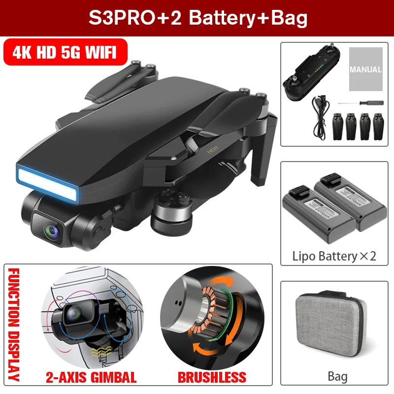 FEMA S3 PRO GPS Drone 4k HD 5G Wi Fi Dron