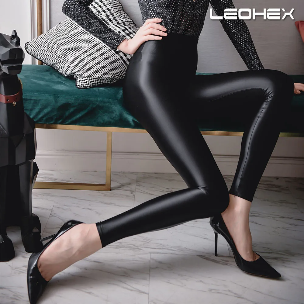 LEOHEX Sexy Satin Glossy Leggings Trousers Glitter Stockings Shiny Japanese  Ankle Length Pants High Waist Tights Women 201202 From Mu02, $27.43