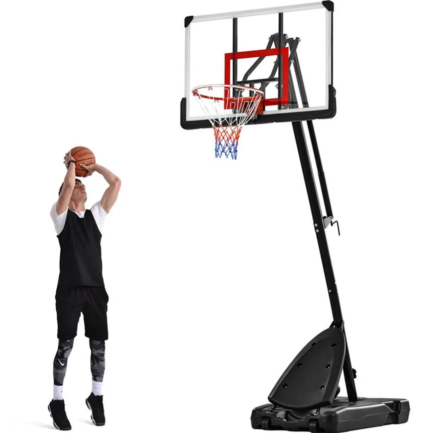 Cerchio da basket Sistema di pallacanestro 7.5FT-10FT Altezza regolabile per uso esterno da interno LED US Stock Altri articoli sportivi A57