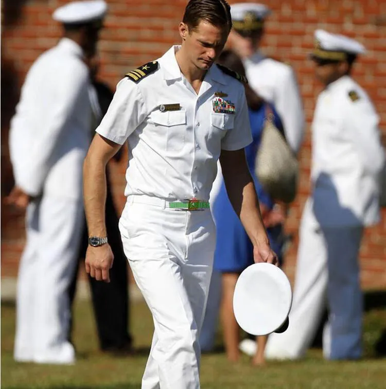 Summer US navy white short sleeve uniform Shirt + Pants US Navy White crew uniform luxury cruise ship Captain's Tuxedo Suits