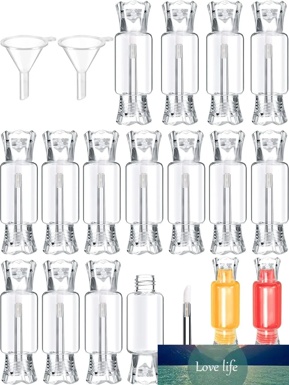 20 Stück transparente Lipgloss-Röhren in Süßigkeitenform, Lipgloss-Behälter, Mini-leere Balsam-Röhre, DIY-Kosmetik, Make-up-Werkzeug für Frauen und Mädchen