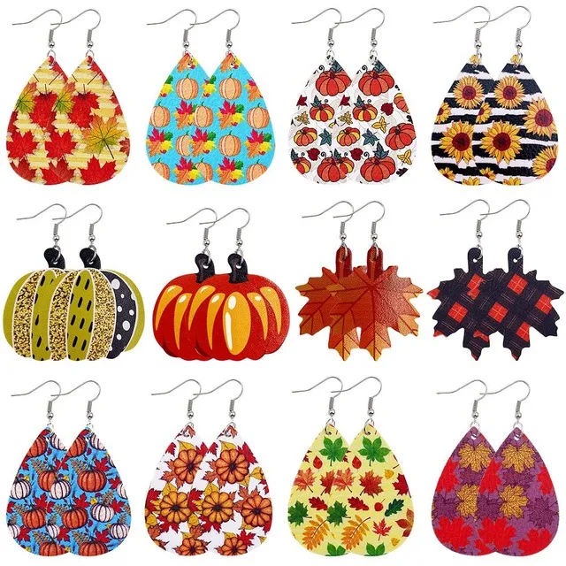 12 Styles Nya höstörhängen Pumpkin Thanksgiving smycken 2020 Julprydnader FESTICE PASTY GUL JUN SNOWMAN HERER EARRINGS