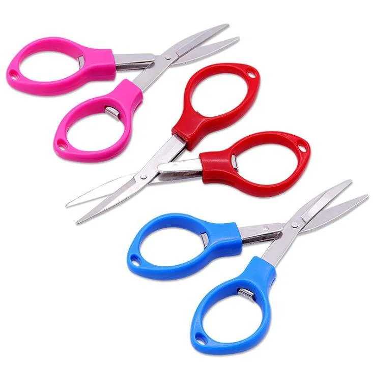 Folding Stainless Steel Scissors Fishing Scissor Keychain Camping Mini Cutter School Stationery SN5549