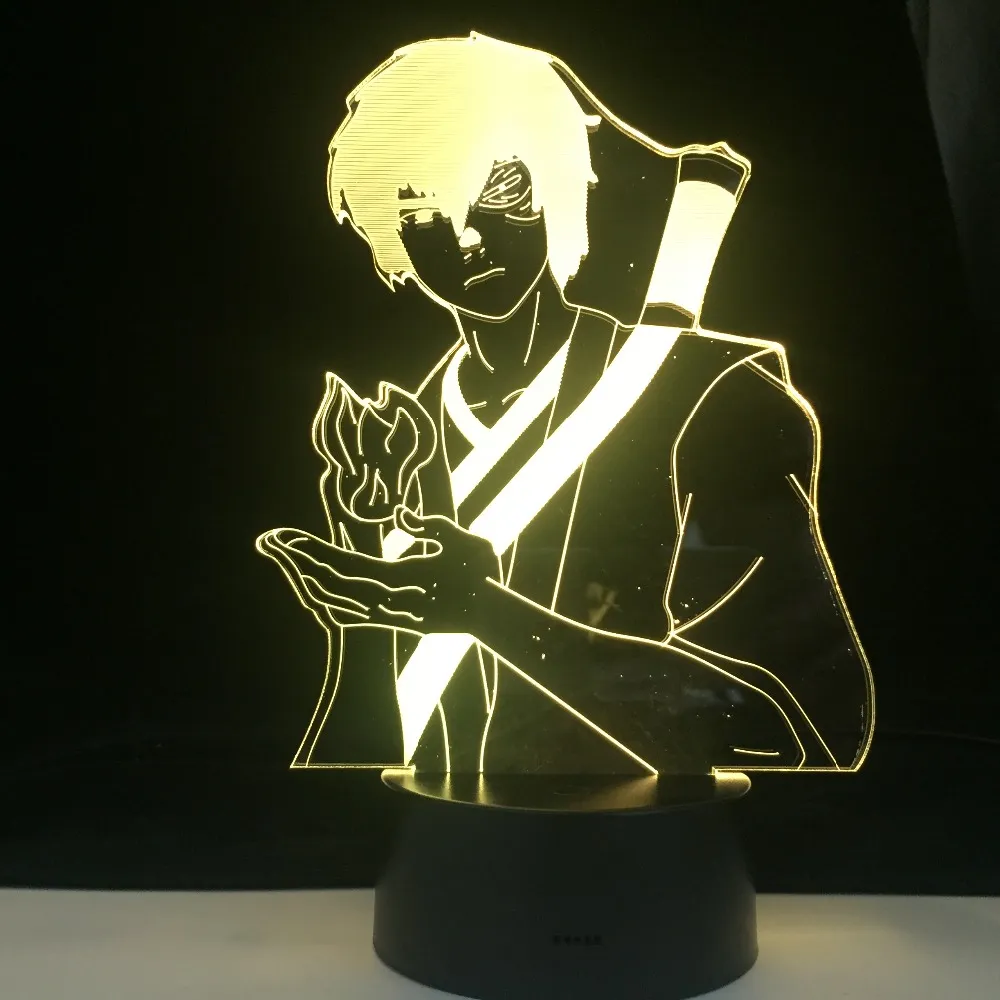 Zuko Anime Nightlight Touch Control 7 Color LED USB Powered Avatar The Last Airbender Decor Lamp Anime Fan Gift