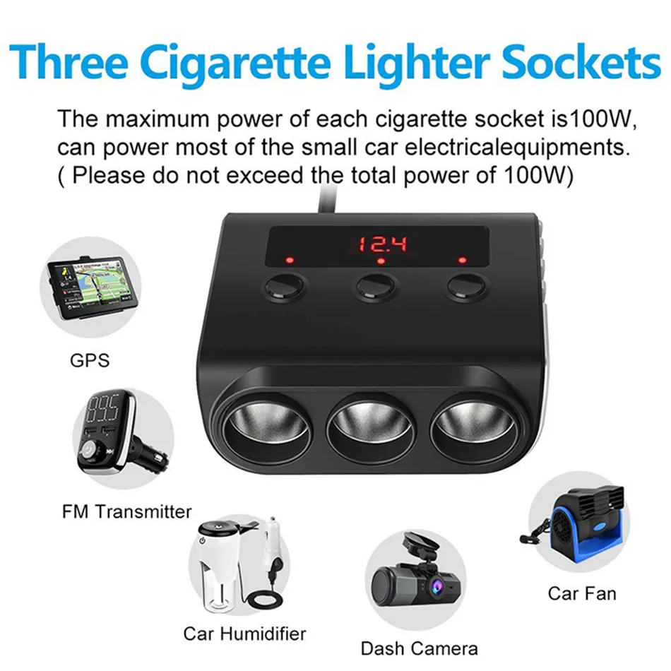 Chargeur Allume-cigare USB 12V/24V Voiture Avec Interrupteur On/Off - Charge Rapide - Neuf