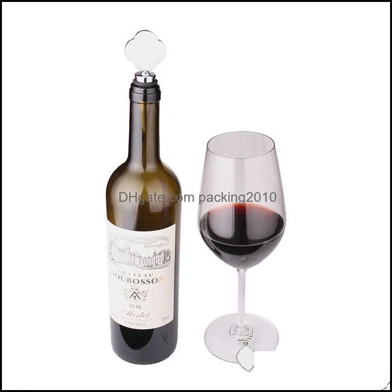 2022 NEW Novelty Items Sublimation DIY White Blank Metal Wine Glass Ornament Pendant