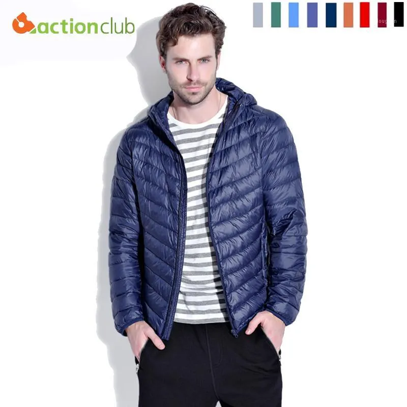 Men's Down & Parkas Wholesale- Arrival Men Fall/Winter White Duck Jacket 9 Colors Ultra Light Fashion Travel Pocketable Portable Wram Coats