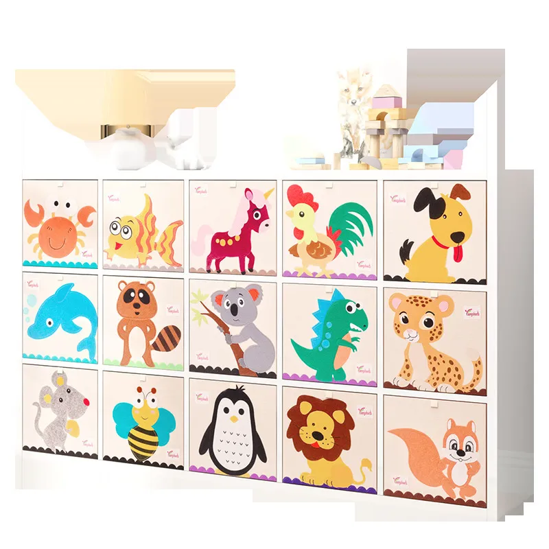 Cube Kindergarten Kinder Aufbewahrungsbox Cartoon Tier Falten Lagerplätze  Kleiderschrank Schublade Kleidung Korb Kinder Spielzeug Organizer LJ200812  Von 16,42 €