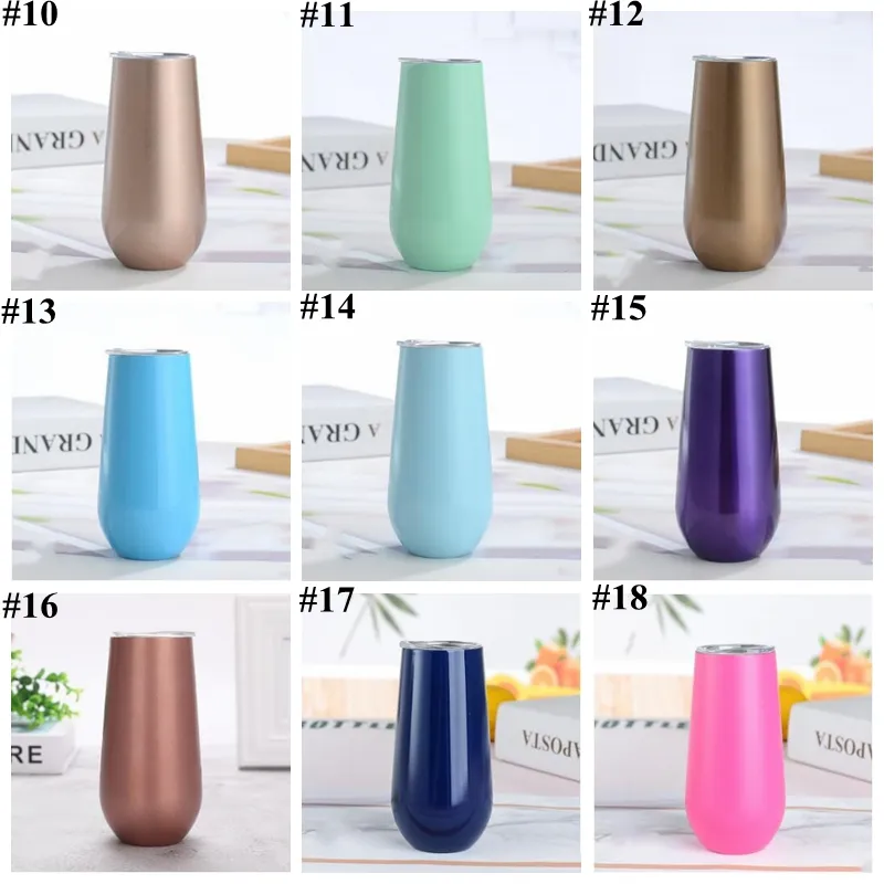 Tumbler Eggshell Champagne Glasses Stainless Steel Water Bottle Tumblers Beer Wine Glasses 6OZ Vacuum Insulated Glass Cups Drinkware B7685